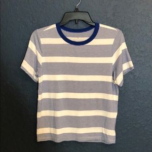 American Eagle Soft & Sexy blue and white stripe ringer T-shirt